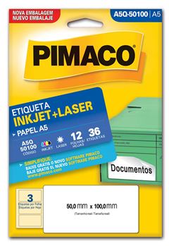 ETIQUETA INKJET+LASER PIMACO A5 12 FOLHAS Q-50100