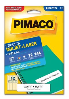 ETIQUETA INKJET+LASER PIMACO A5 12 FOLHAS Q-2372