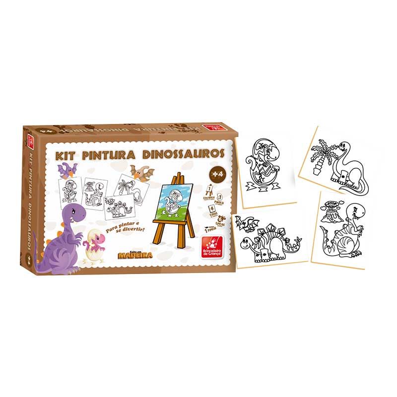 Kit De Pintura Dinossauros - Brincadeira De Criança