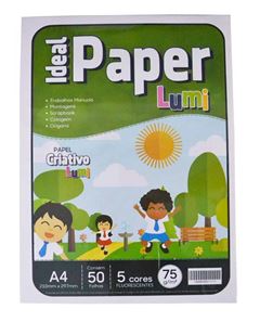 PAPEL CRIATIVO LUMI IDEAL 75G A4 50 FOLHAS CORES