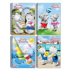 CADERNO 1/4 ESPIRAL CAPA DURA 96 FOLHAS MAXIMA FURRY BEARS