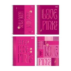 CADERNO 01X1 ESPIRAL CAPA DURA 80 FOLHAS LOVE PINK 25 TILIBRA