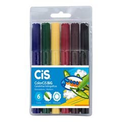 CANETA HIDROGRAFICA CIS 06 CORES JUMBO