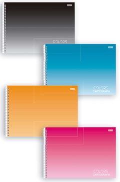 CADERNO CARTOGRAFIA CAPA DURA ESPIRAL 60 FOLHAS COLORS GRANDE SD SORTIDO