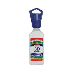 TINTA RELEVO DIMENSIONAL BRILLIANT ACRILEX BRANCO 519