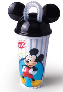 COPO PL C/CANUDO 500ML PLASUTIL MICKEY PLASUTIL