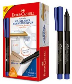 MARCADOR RETRO PROJETOR FABER 1.0MM AZUL