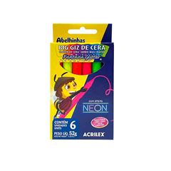 GIZAO CERA 06 CORES NEON BIG GIZ ACRILEX