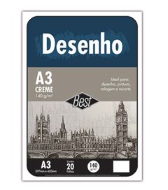 BLOCO BEST DESENHO 20 FOLHAS A3 140G CREME