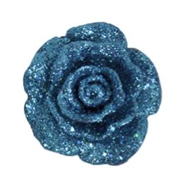 ENFEITE PENDENTE FLOR COM PREGADOR 4,5CM RIO MASTER COM 6 AZUL