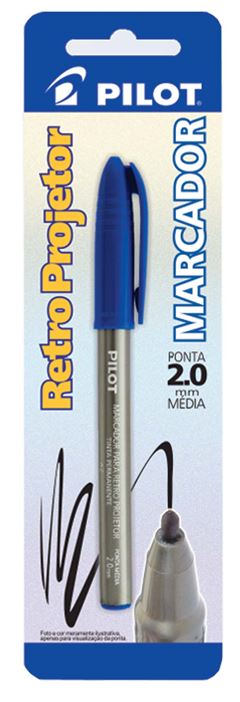 MARCADOR RETRO PROJETOR PILOT 2.0MM AZUL