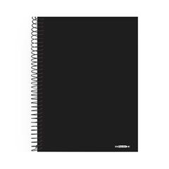 CADERNO 1/4 ESPIRAL 96 FOLHAS CAPA DURA NEUTRO PRETO TAMOIO