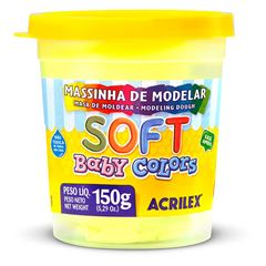 MASSA MODELAR SOFT 150G ACRILEX 808 AMARELO BEBE