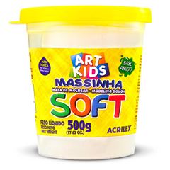 MASSA MODELAR SOFT 500G ACRILEX 418 BRANCO NEVE