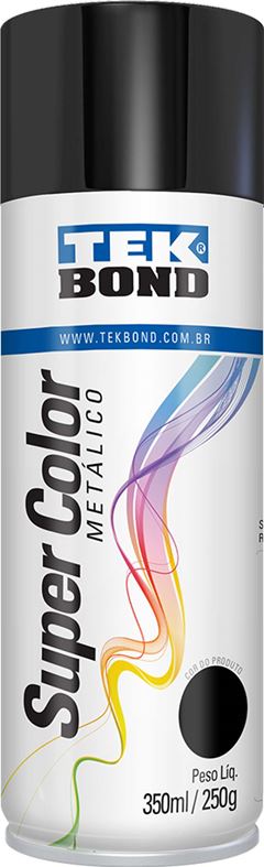 TINTA SPRAY METALICA 350ML TEK BOND PRETO