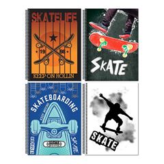 CADERNO 10X1 ESPIRAL CAPA DURA 200 FOLHAS SKATE MAXIMA