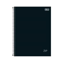 CADERNO 01X1 ESPIRAL 80 FOLHAS CAPA DURA ZIP PRETO TILIBRA