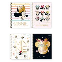 CADERNO 1/4 ESPIRAL CAPA DURA 80 FOLHAS MINNIE TILIBRA