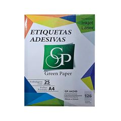 ETIQUETA INKJET+LASER GREEN PAPER 25 FOLHAS 888 GPA4249 / A4249