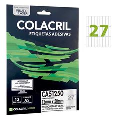 ETIQUETA INKJET+LASER COLACRIL A5 12 FOLHAS CA5125