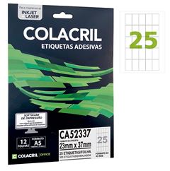 ETIQUETA INKJET+LASER COLACRIL A5 12 FOLHAS CA52337 /Q-233