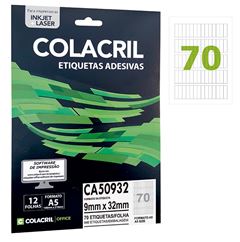 ETIQUETA INKJET+LASER COLACRIL A5 12 FOLHAS CA50932 / Q-93