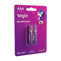 PILHA RECARREGAVEL AAA COM 2 900MAH ELGIN