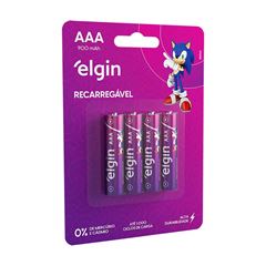 PILHA RECARREGAVEL AAA COM 4 900MAH ELGIN