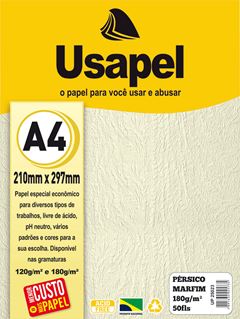 PAPEL PERSICO 180G A4 MARFIM COM 50 USAPEL