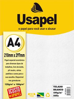 PAPEL TELADO 180G A4 BRANCO COM 50 USAPEL