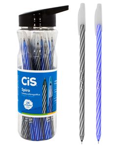 CANETA ESFEROFRAFICA CIS SPIRO 0.7 AZUL/PRETO SORTIDAS