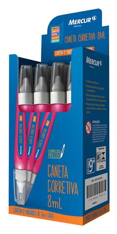 CANETA CORRETIVA MERCUR 8ML BRANCA