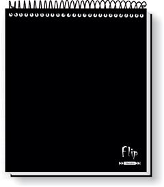 CADERNO CAPA DURA 10X1 160 FOLHAS FLIP NEUTRO PRETO