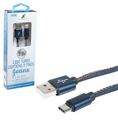 CABO USB /8 PINOS FLEX 1,0 METRO LIGHTNING JEANS