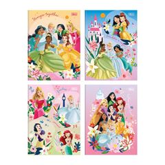 CADERNO 1/4 BROCHURA CAPA DURA 80 FOLHAS PRINCESAS 25 TILIBRA