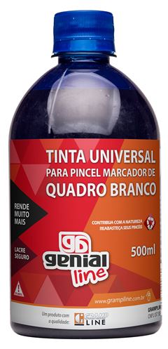 TINTA REABASTECEDORA 500ML GRAMPLINE GENI QUADRO BRANCO AZUL