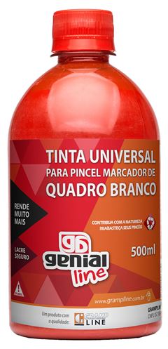 TINTA REABASTECEDORA 500ML GRAMPLINE GENI QUADRO BRANCO VERMELHO