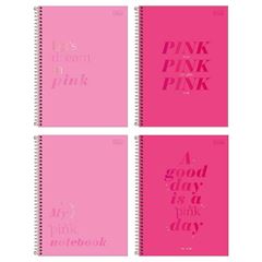 CADERNO 10X1 ESPIRAL 160 FOLHAS CAPA DURA LOVE PINK 24 TILIBRA