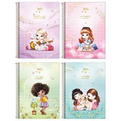 CADERNO 01X1 ESPIRAL 80 FOLHAS CAPA DURA JOLIE 25 TILIBRA