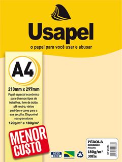 PAPEL PEROLA 180G A4 COM 30 USAPEL GENGIBRE/PALHA