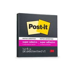 RECADO ADESIVO POST-IT 3M 654 76X76 60 FOLHAS PRETO ONIX