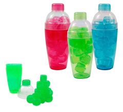 COQUETELEIRA PLASTICA CASITA 400ML + CUBOS GELO SORTIDO