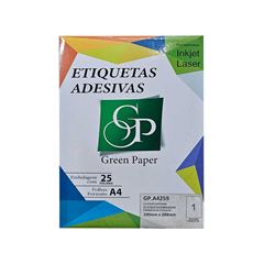 ETIQUETA INKJET+LASER GREEN PAPER 25 FOLHAS CA4259