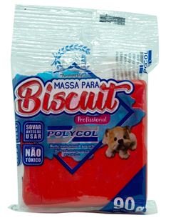 MASSA BISCUIT 90G POLYCOL VERMELHO INTENSO 181