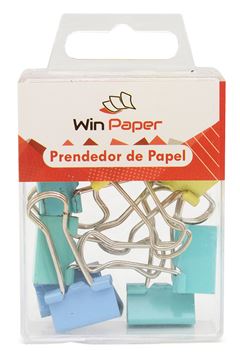 PRENDEDOR PAPEL COM MOLA COLOR COM 10 SORTIDO WIN PAPER