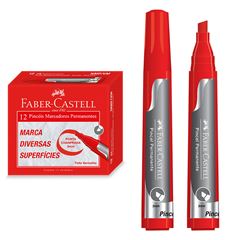 MARCADOR PERMANENTE FABER 5MM VERMELHO