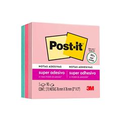 RECADO ADESIVO POST-IT 3M VIAJAR 76X76 COM 3 CORES 90 FOLHAS