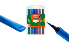 CANETA HIDROGRAFICA LEO&LEO BRUSH PONTA PINCEL 12 CORES