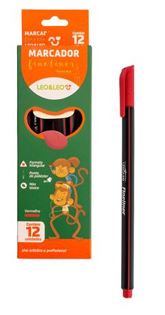 CANETA HIDROGRAFICA LEO&LEO FINELINER 0.4MM VERMELHO