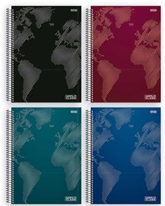 CADERNO 01X1 ESPIRAL 80 FOLHAS CAPA DURA WORLD CLASS SD